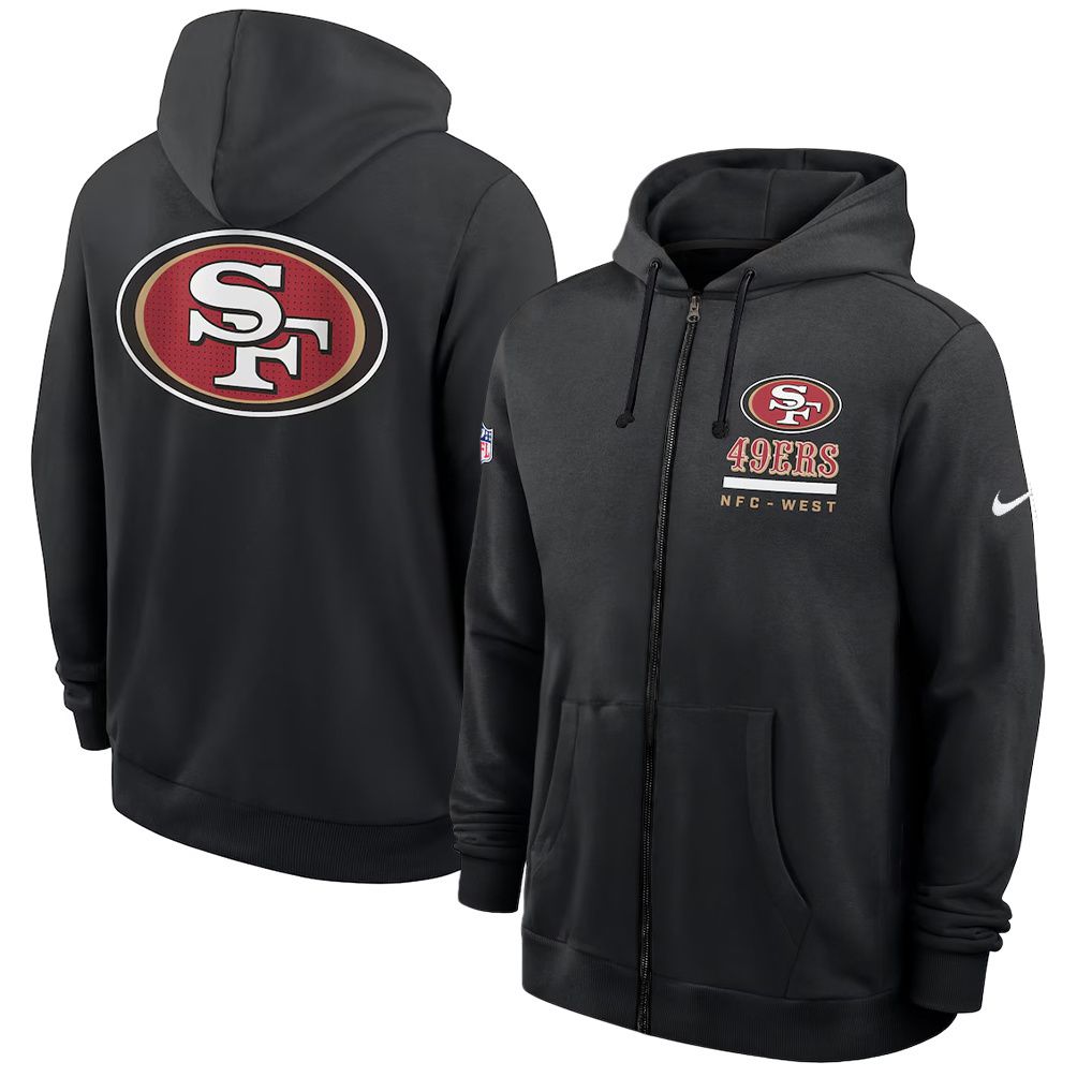 Men 2026 NFL San Francisco 49ers zip-up hoodie black 01-0
